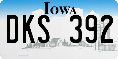 IA license plate DKS392