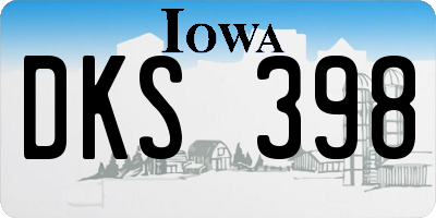 IA license plate DKS398