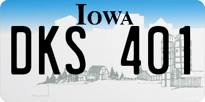 IA license plate DKS401