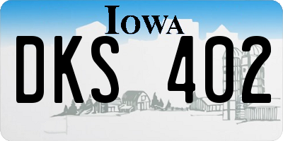 IA license plate DKS402