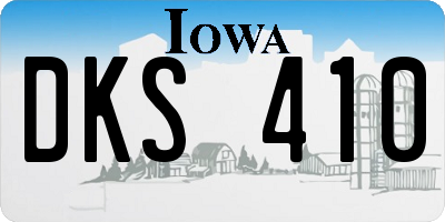 IA license plate DKS410