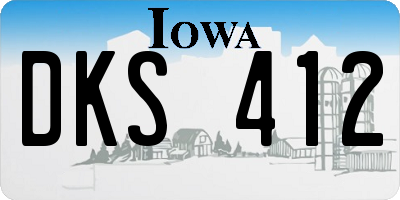 IA license plate DKS412