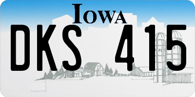 IA license plate DKS415