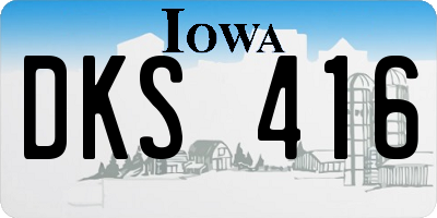 IA license plate DKS416