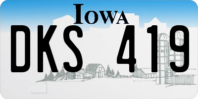 IA license plate DKS419