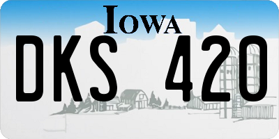 IA license plate DKS420
