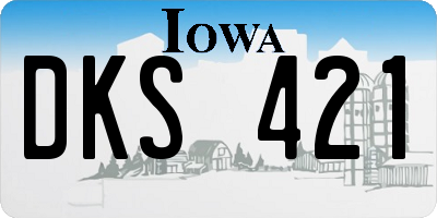 IA license plate DKS421