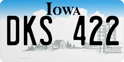 IA license plate DKS422