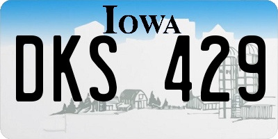 IA license plate DKS429