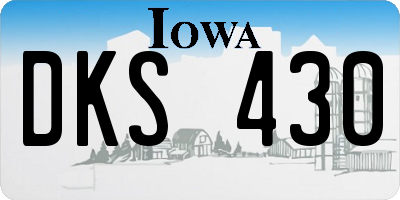 IA license plate DKS430