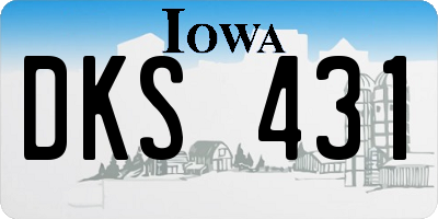 IA license plate DKS431