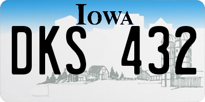 IA license plate DKS432