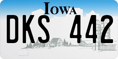IA license plate DKS442