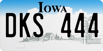 IA license plate DKS444