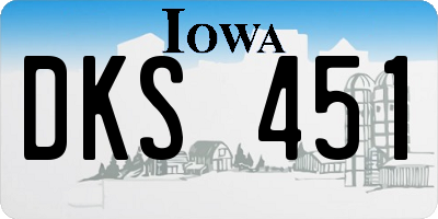 IA license plate DKS451