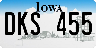 IA license plate DKS455