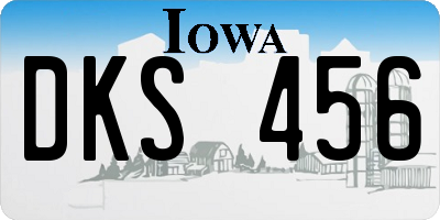 IA license plate DKS456