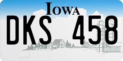 IA license plate DKS458