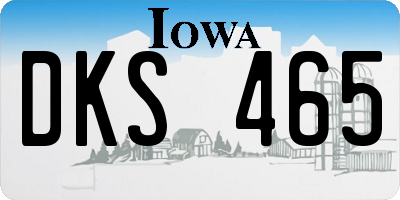 IA license plate DKS465