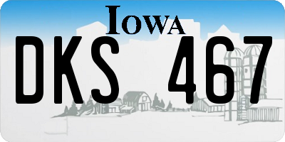 IA license plate DKS467