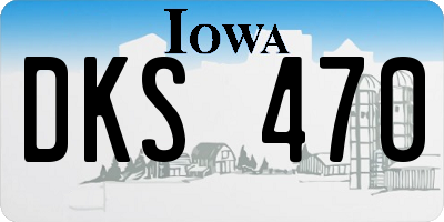 IA license plate DKS470