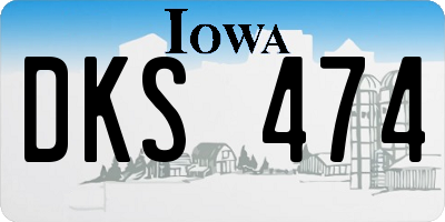 IA license plate DKS474