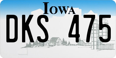 IA license plate DKS475
