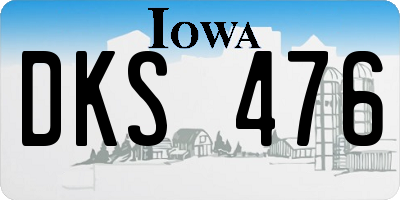 IA license plate DKS476