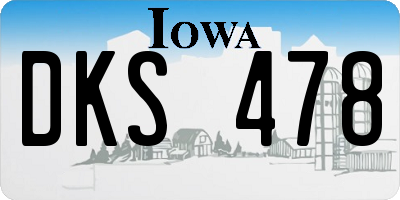 IA license plate DKS478