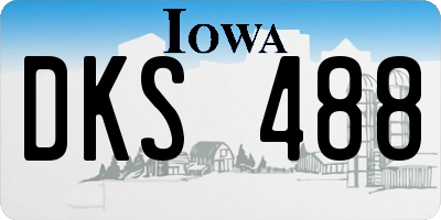 IA license plate DKS488