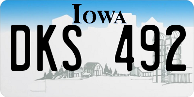 IA license plate DKS492