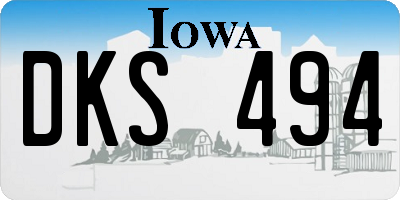 IA license plate DKS494