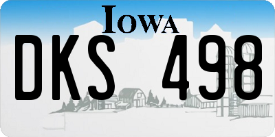 IA license plate DKS498