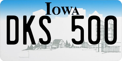 IA license plate DKS500