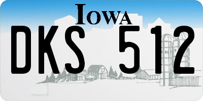 IA license plate DKS512