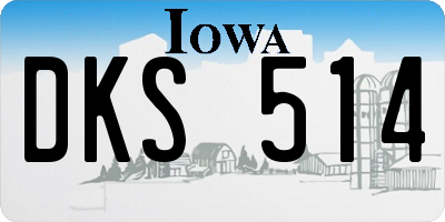 IA license plate DKS514