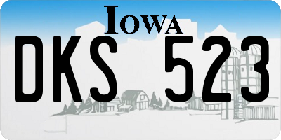 IA license plate DKS523