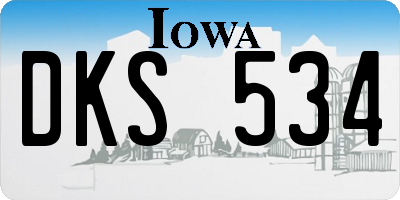 IA license plate DKS534