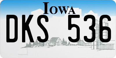IA license plate DKS536