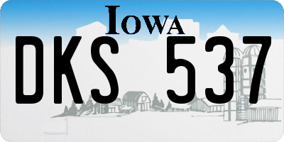 IA license plate DKS537