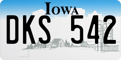 IA license plate DKS542