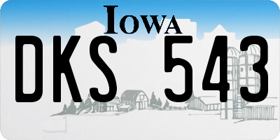 IA license plate DKS543