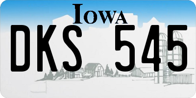 IA license plate DKS545