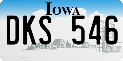 IA license plate DKS546