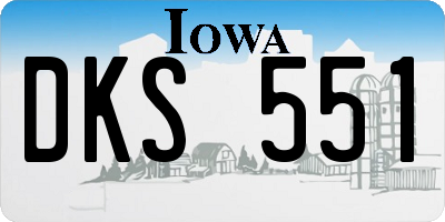 IA license plate DKS551