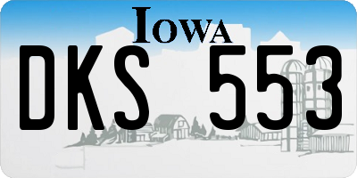 IA license plate DKS553