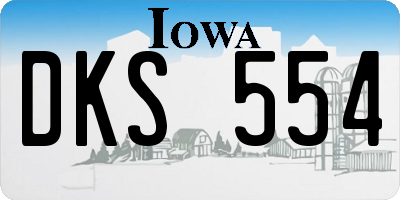 IA license plate DKS554