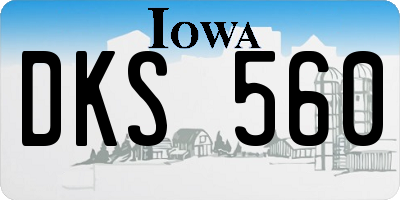 IA license plate DKS560
