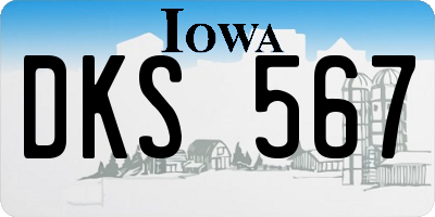 IA license plate DKS567