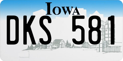 IA license plate DKS581